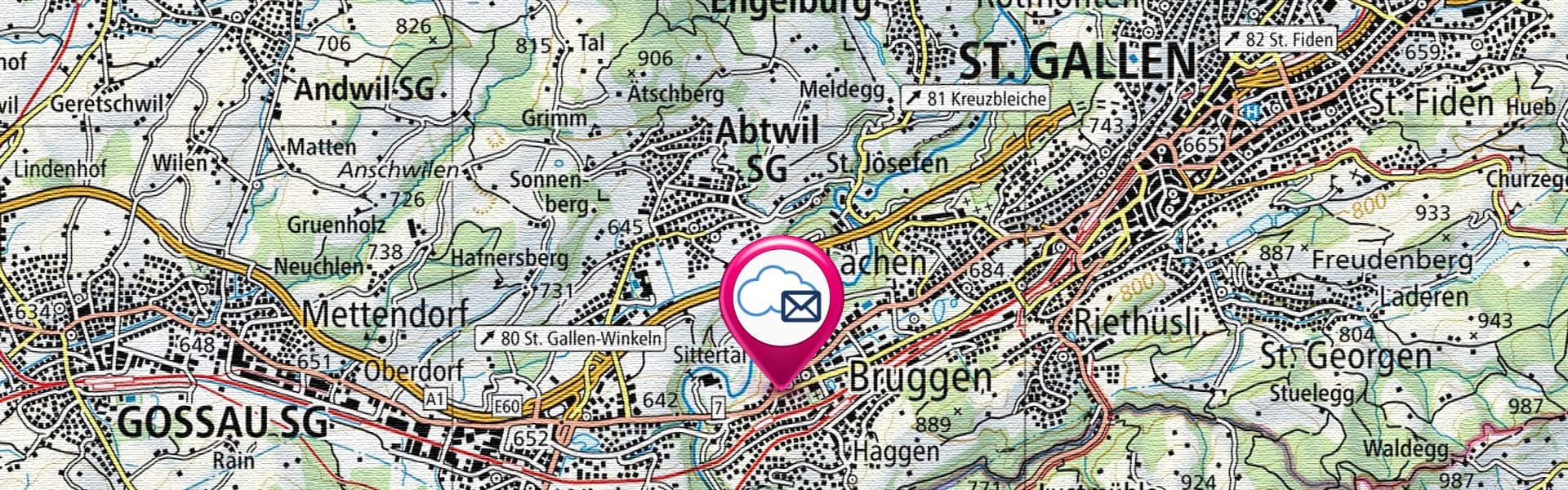 Wolkenpost.ch Kartenausschnitt 9014 St.Gallen 1920x600px